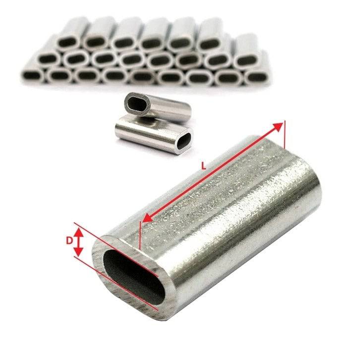 Alum Crimp 1.7 2mm 2.3mm 2.6mm  2.8mm x 1000pcs - Bulk Aluminium Single Sleeve Crimps for crimping nylon line.
