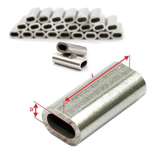 Alum Crimp 1.7 2mm 2.3mm 2.6mm  2.8mm x 1000pcs - Bulk Aluminium Single Sleeve Crimps for crimping nylon line.