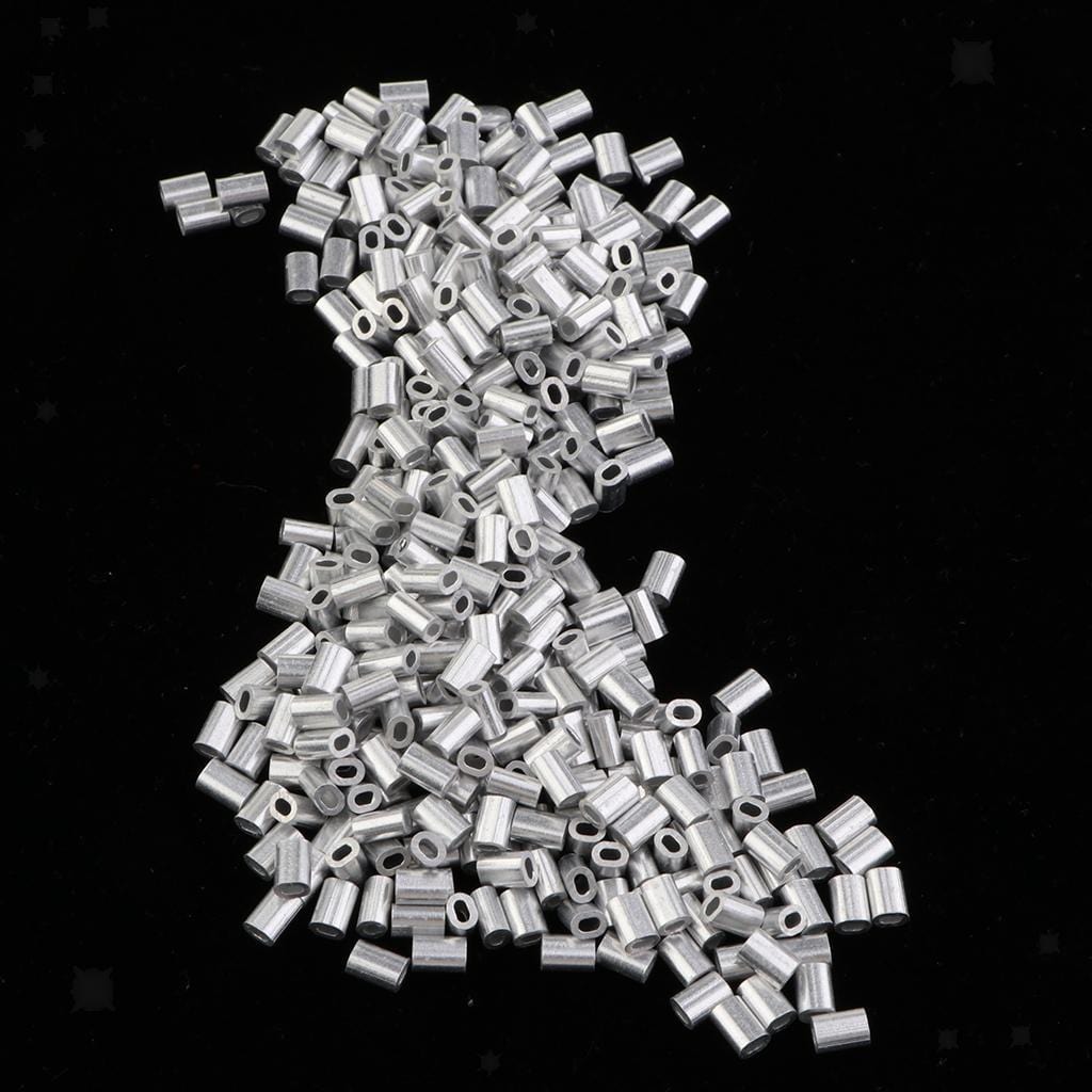 Small Mini Alli Crimps 0.8mm to 1.5mm x 1000pcs - metallic crimp tubes for making traces.