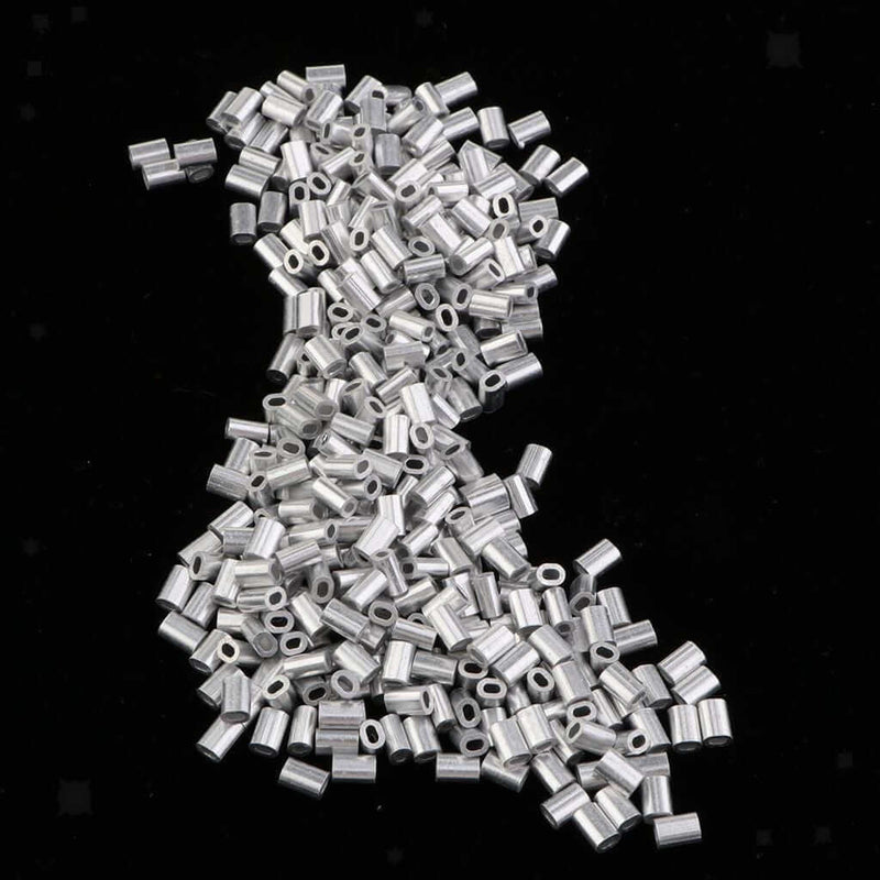 Mini Alli 0.8mm 1mm 1.2mm 1.3mm 1.5mm x 1000pcs, silver mini crimps for trace making.