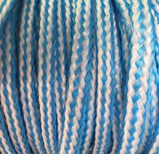 Ski Floating Rope Sold by the Metre 6 mm or 8 mm in braided white and blue polypropylene for fishing and recreational use.
