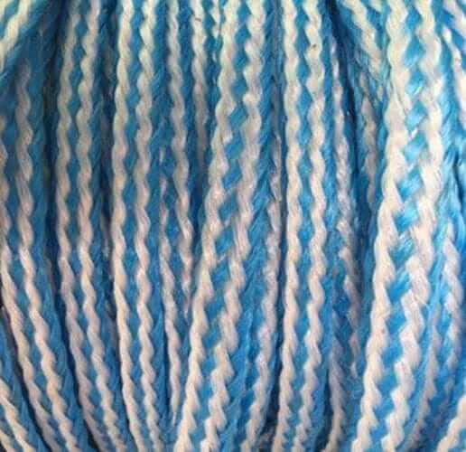Ski Floating Rope by the metre 6mm or 8mm in white and blue braided polyester.