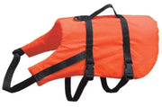 Pet Life Jacket - Retriever with Harness in bright orange color, designed for pet safety on the water.