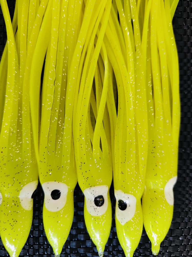 Yellow Octopus Skirts - 150mm 5pcs - Action Outdoors Kiwi