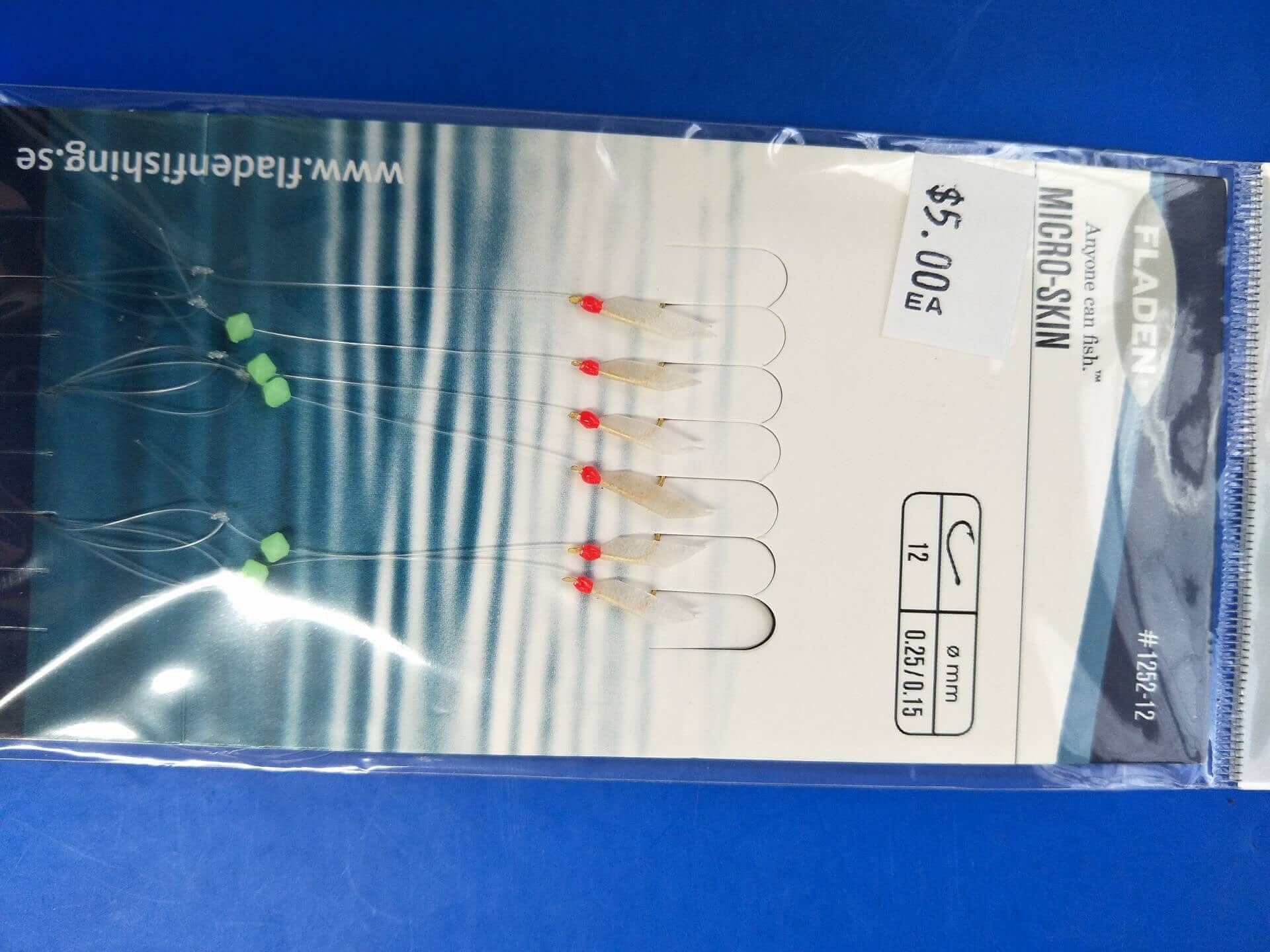 sabiki rig number 12 hook packaging showing Micro Skin #12 Hook with bright beads for fishing.