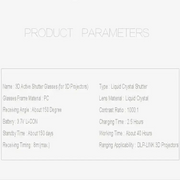 Active Shutter 3D Glasses (96–144Hz) for Projectors by Habicare