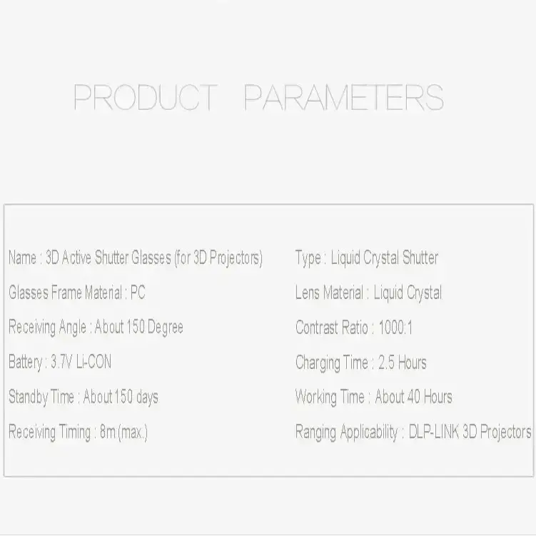 Active Shutter 3D Glasses (96–144Hz) for Projectors by Habicare