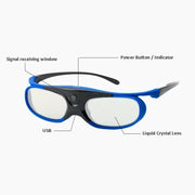 Active Shutter 3D Glasses (96–144Hz) for Projectors by Habicare