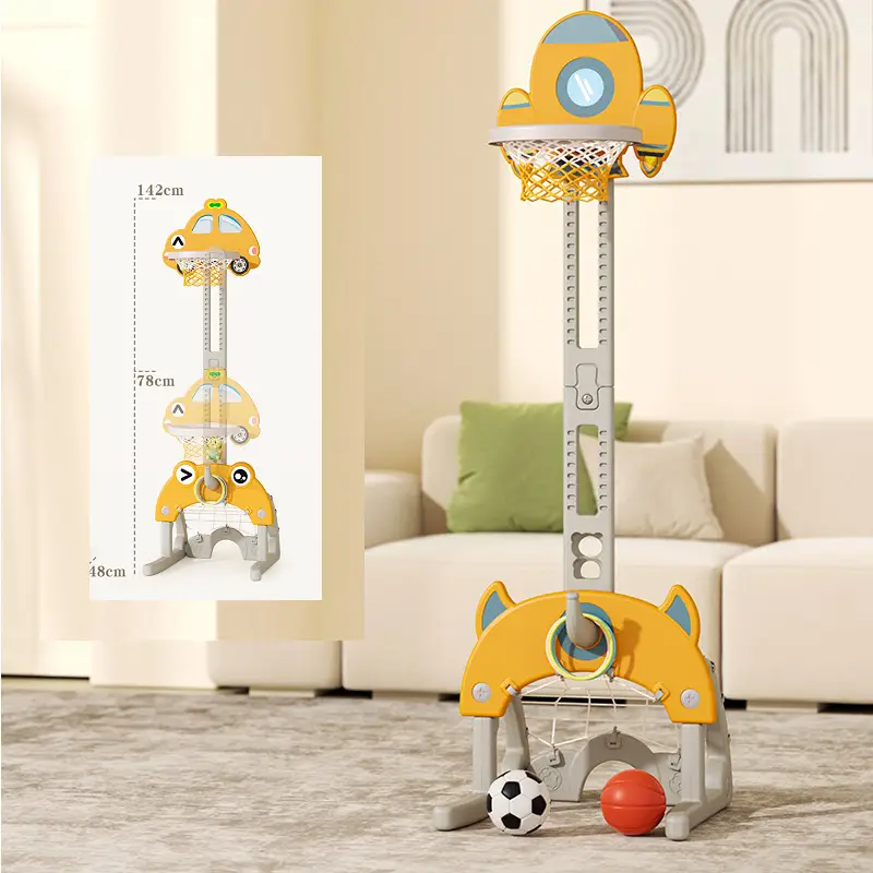 142CM Kids Basketball Hoop Stand Height Adjustable Water Base - White by dealonline.co.nz