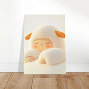 Fluffy Sheep Asleep by Blank Wall Print Shop
