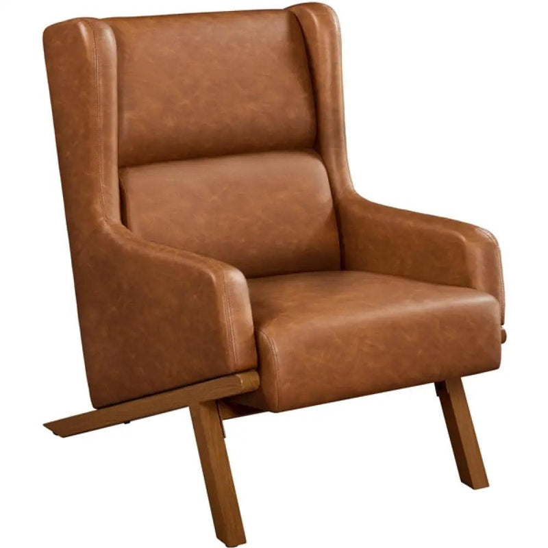 High Back PU Leather Accent Armchair by Yaheetech