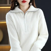 Women's 100% Merino Wool Thick Turtleneck Sweater - Zipper Front, Loose Fit | Winter Warmth by Mead's Supply & Equipment Outfitters limited