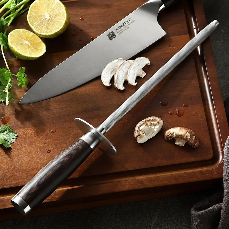 High Carbon Steel Knife Sharpening Rod Commercial Knife Sharpening Tool For Chefs Black by China Dropship