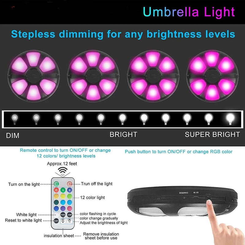 Battery Operated Outdoor Patio Umbralla Pole Led Light Rechargeable by salelink.co.nz