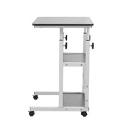 Adjustable Folding Desk with Storage Shelf & Wheels (Black & White) by Habicare