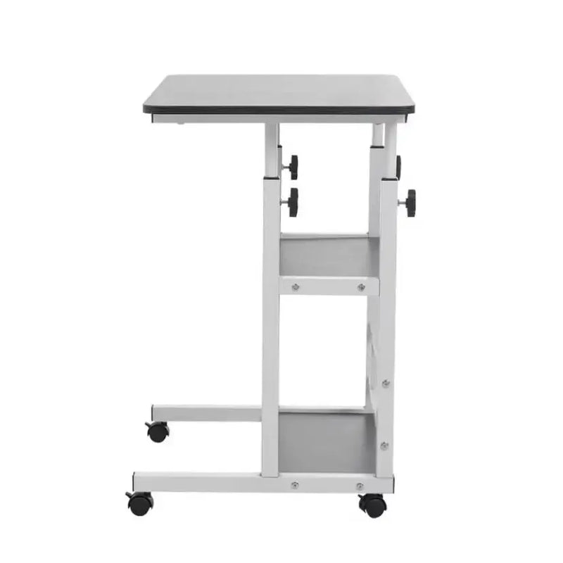 Adjustable Folding Desk with Storage Shelf & Wheels (Black & White) by Habicare