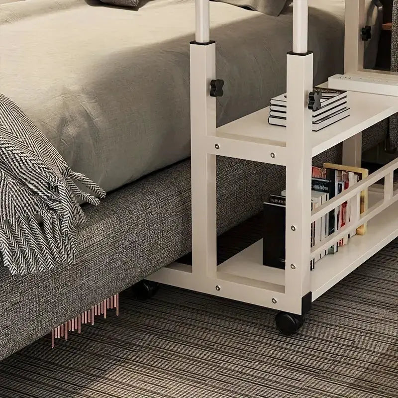 Adjustable Folding Desk with Storage Shelf & Wheels by Habicare