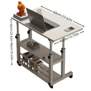 Adjustable Folding Desk with Storage Shelf & Wheels by Habicare