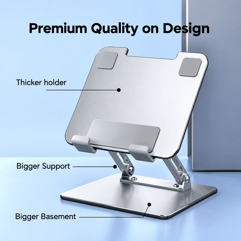 techplus Adjustable Height Laptop Stand – Foldable Air-Cooled Laptop & Tablet Holder Default Title Adjustable Height Laptop Stand – Foldable Air-Cooled Laptop & Tablet Holder Default Title