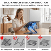 techplus Adjustable Laptop Stand for Upto 17-Inch Laptops – Foldable Ergonomic Notebook Holder Default Title Adjustable Laptop Stand for Upto 17-Inch Laptops – Foldable Ergonomic Notebook Holder Default Title