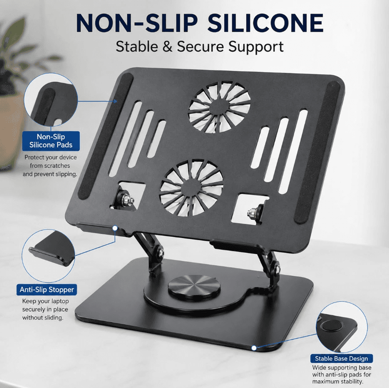techplus Adjustable Laptop Stand for Upto 17-Inch Laptops – Foldable Ergonomic Notebook Holder Default Title Adjustable Laptop Stand for Upto 17-Inch Laptops – Foldable Ergonomic Notebook Holder Default Title