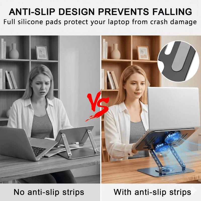 techplus Adjustable Laptop Stand for Upto 17-Inch Laptops – Foldable Ergonomic Notebook Holder Default Title Adjustable Laptop Stand for Upto 17-Inch Laptops – Foldable Ergonomic Notebook Holder Default Title