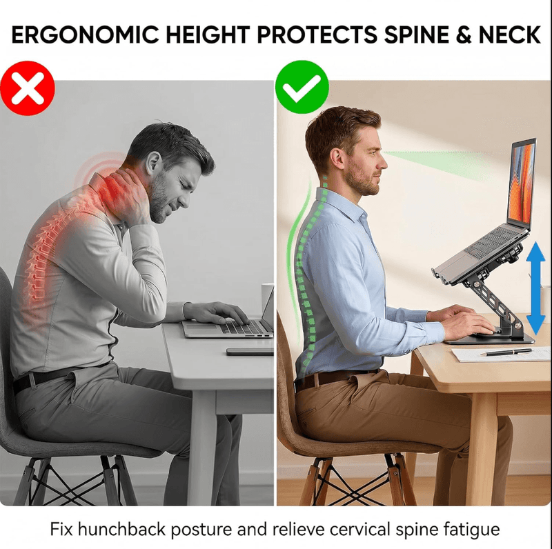 techplus Adjustable Laptop Stand for Upto 17-Inch Laptops – Foldable Ergonomic Notebook Holder Default Title Adjustable Laptop Stand for Upto 17-Inch Laptops – Foldable Ergonomic Notebook Holder Default Title