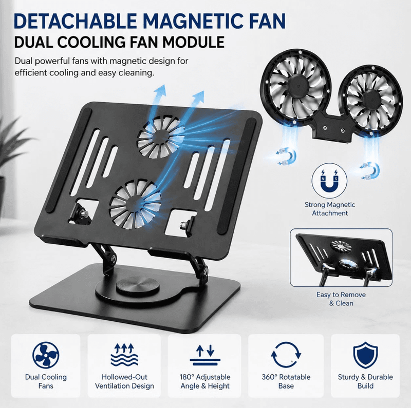 techplus Adjustable Laptop Stand for Upto 17-Inch Laptops – Foldable Ergonomic Notebook Holder Default Title Adjustable Laptop Stand for Upto 17-Inch Laptops – Foldable Ergonomic Notebook Holder Default Title