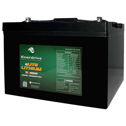 Enerdrive 12V 100A Elite Lithium Battery - High performance, entry-level lithium battery with specifications.