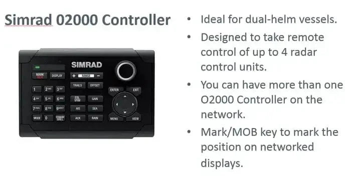Simrad 02000 Controller remote control for radar units, ideal for dual-helm vessels.