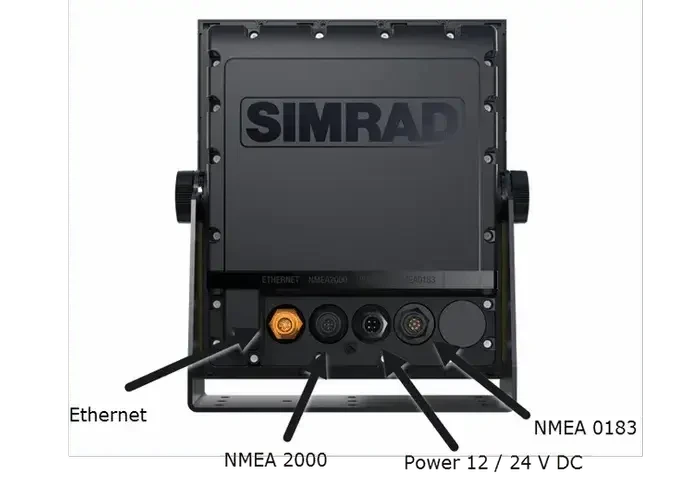R2009 Radar Control Unit back view showcasing Ethernet and NMEA 0183 connectivity options.