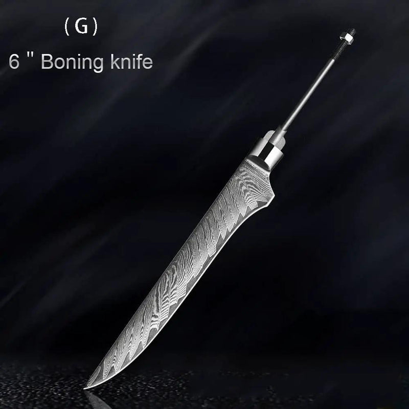 Damascus Knife Embryo High Hardness Kitchen Knives 6DPDMCR7 202mm by China Dropship