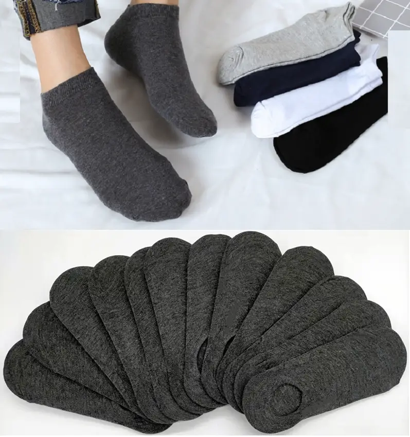 No Show Invisible Liner Socks Low Cut Silicone - Grey (12 pairs) by dealonline.co.nz