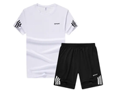 NZ-3XL-Mens 2 Piece Outfit Sport Set Short Sleeve Summer Leisure Short Thin Sets by dealonline.co.nz