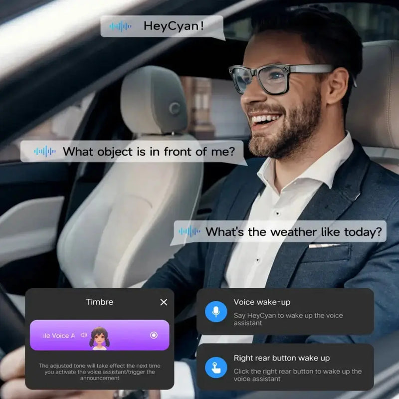 AI Smart Glasses – 4K Camera, Translation, Music & Calls (4 models available) by Habicare