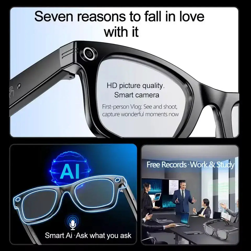 AI Smart Glasses 800W Camera – Photo/Video & Calls (different models available) by Habicare