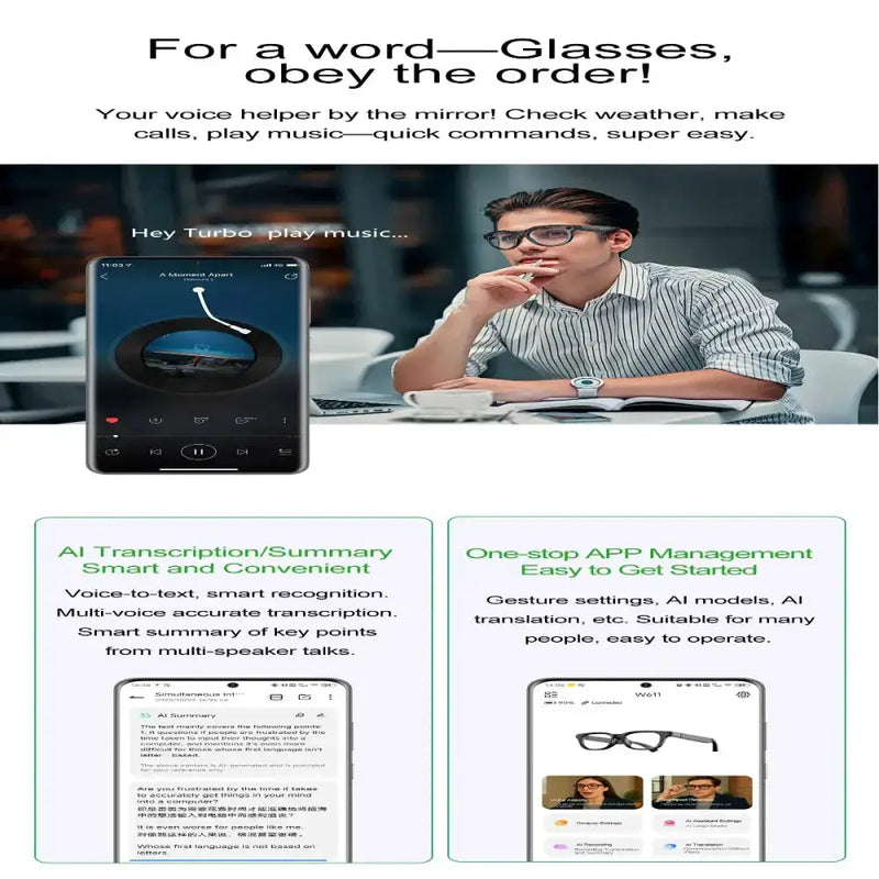 AI Smart Glasses with 4K Camera & Wi-Fi Transmission (different colours available) by Habicare