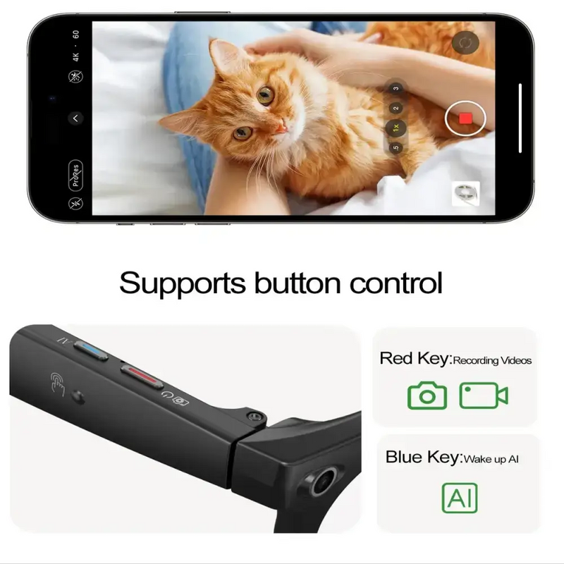 AI Smart Glasses with 4K Camera & Wi-Fi Transmission (different colours available) by Habicare
