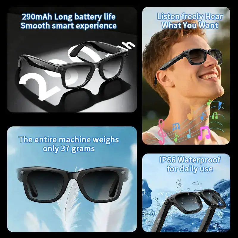 AI Smart Glasses with 5MP Camera & Bluetooth by Habicare