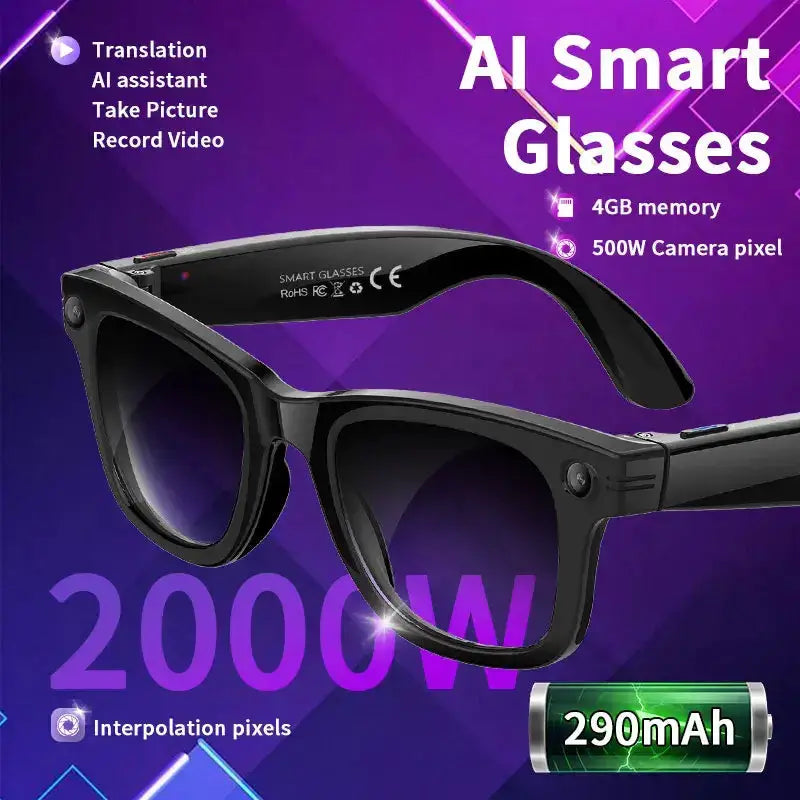 AI Smart Glasses with 5MP Camera & Bluetooth by Habicare