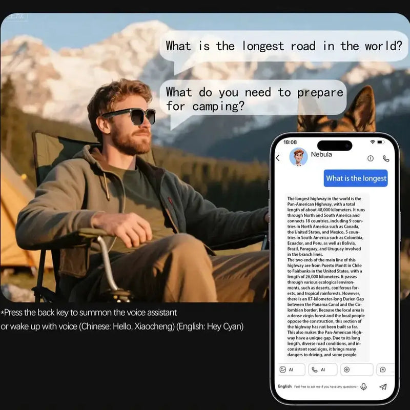 AI Smart Glasses with 8MP Camera & Bluetooth Audio by Habicare