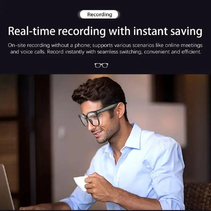 AI Smart Glasses with 8MP Camera & Bluetooth Audio by Habicare