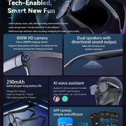 AI Smart Glasses with 8MP Camera & Bluetooth Audio by Habicare