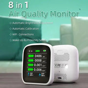 Air Quality Monitor – CO2, HCHO, TVOC (8-in-1) by Habicare