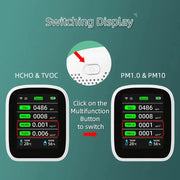 Air Quality Monitor – CO2, HCHO, TVOC (8-in-1) by Habicare