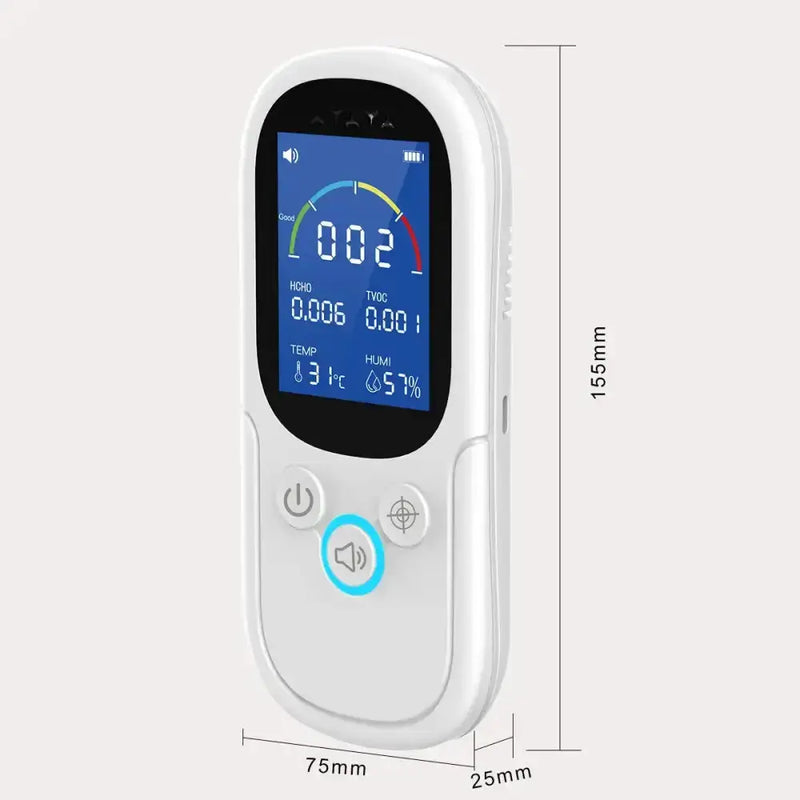 Air Quality Monitor – Formaldehyde, TVOC, CO2, Temperature & Humidity Detector by Habicare