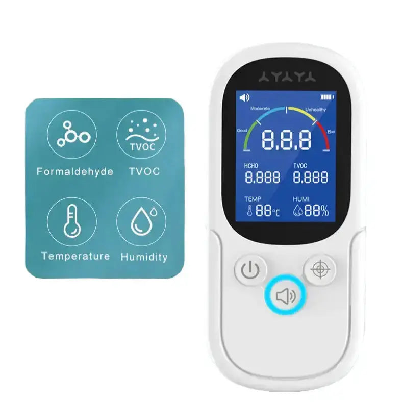 Air Quality Monitor – Formaldehyde, TVOC, CO2, Temperature & Humidity Detector by Habicare