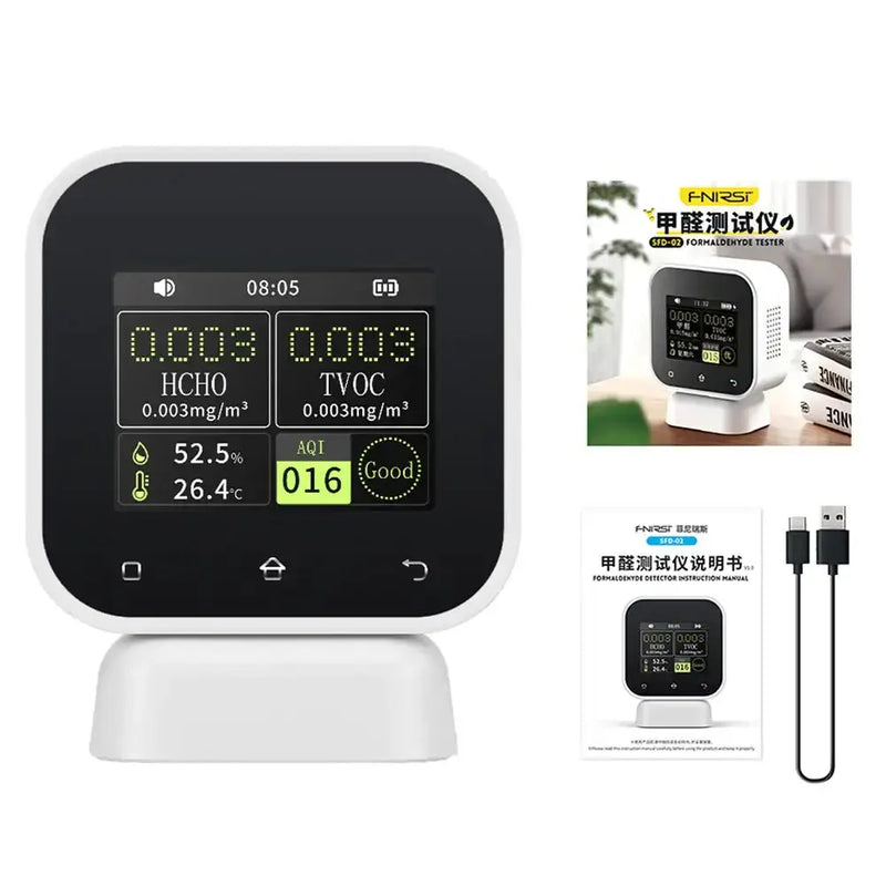 Air Quality Monitor – Real-Time Formaldehyde & TVOC Tester by Habicare