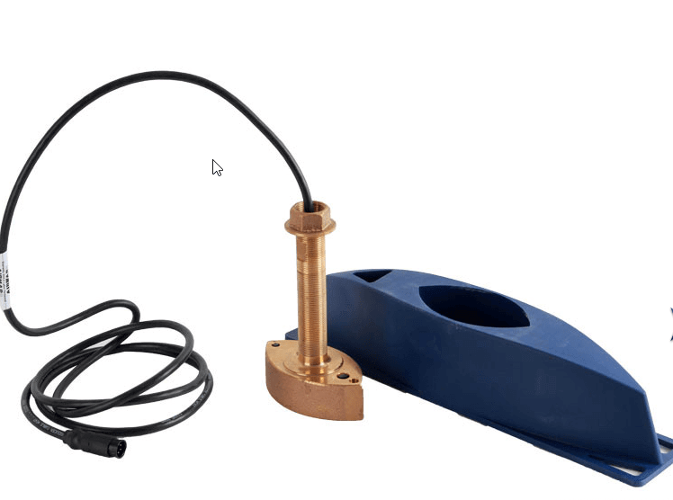 AIRMAR B45 XSONIC 50/200 kHz Transducer with bronze thru-hull mount and cable for sound navigation