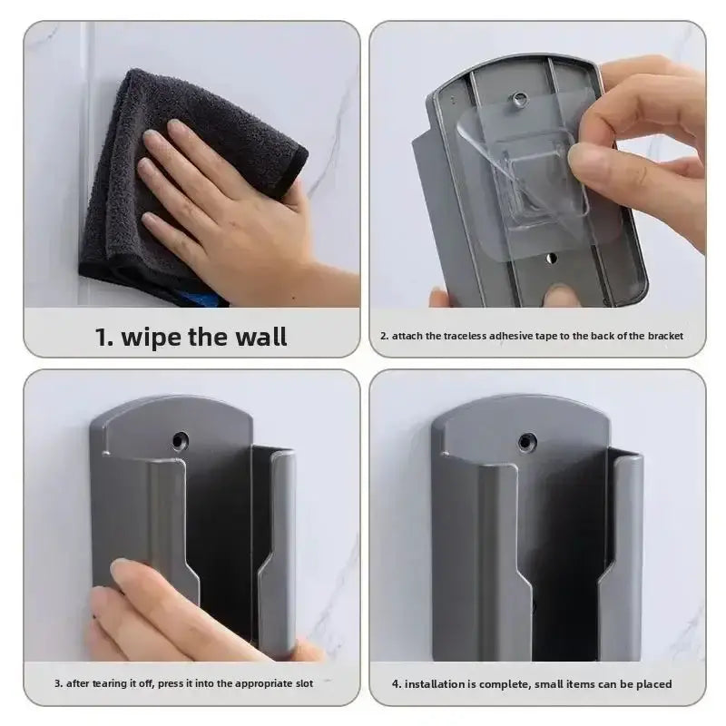 No-Drill Wall-Mounted Remote Control Holder by Habicare
